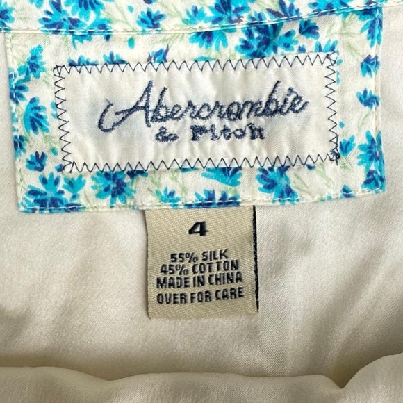 Vintage Y2K Abercrombie & Fitch silk micro skirt floral light blue and white - Picture 7 of 7